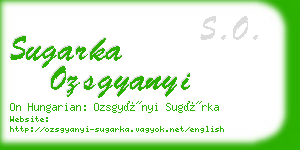 sugarka ozsgyanyi business card